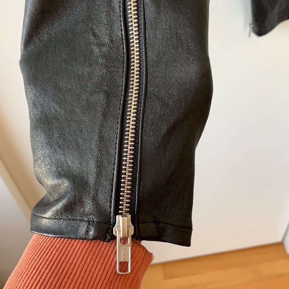 RtA Lambskin Leather Black Destroyed Knee Pants 27 - Picture 7 of 15